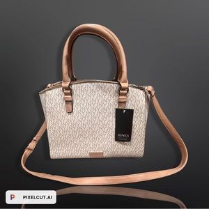 Jones New York Signature Greta White & Tan, Double Handle, Crossbody/Handbag!!!!